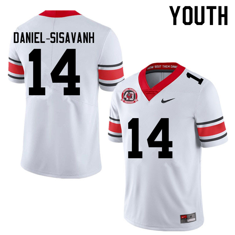Youth #14 David Daniel-Sisavanh Georgia Bulldogs College Football Jerseys Sale-40th Anniversary - Click Image to Close